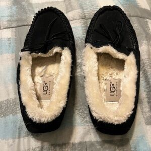 UGG Black and Cream Cozy Slippers